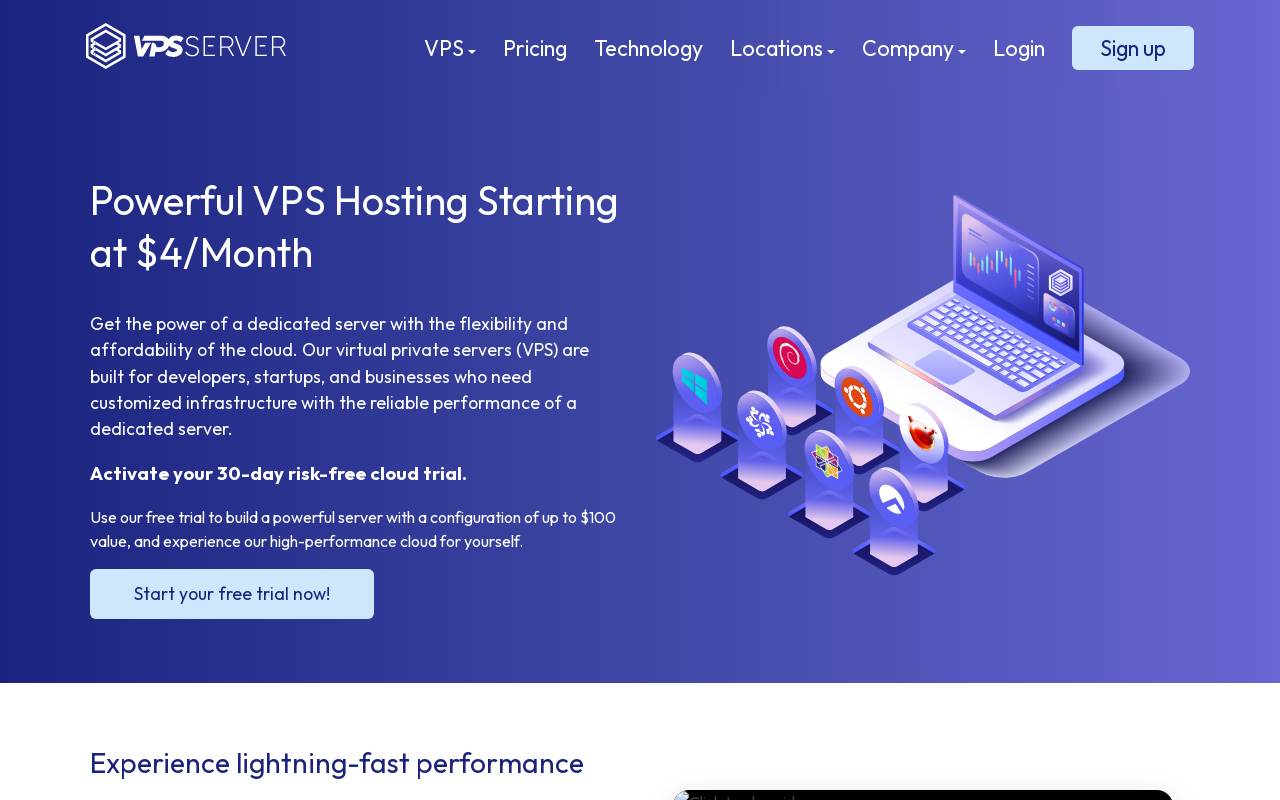 VPSSERVER 官网截图